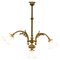 French Napoleon III Pendant Light in Glass & Bronze, 1890s 1