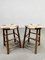 Vintage French Brutalist Wabi Sabi Rope Stools, 1950s, Set of 2, Image 1