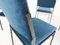 Vintage Metal Stacking Chairs in Blue Velvet, the Netherlands, 1960s, Set of 6 3