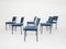 Vintage Metal Stacking Chairs in Blue Velvet, the Netherlands, 1960s, Set of 6 5