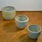 Large Cream White Ceramic Studio Pottery Plant Pots from Mobach 1980s, Set of 4 3