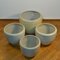 Large Cream White Ceramic Studio Pottery Plant Pots from Mobach 1980s, Set of 4 15