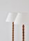 Scandinavian Cabinetmaker Floor Lamps in Turned Oakwood, 1950s, Set of 2 7