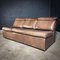 Mid-Century Modular Sofa in Dark Brown Leather, Set of 3 2