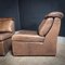 Mid-Century Modular Sofa in Dark Brown Leather, Set of 3 9