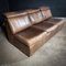 Mid-Century Modular Sofa in Dark Brown Leather, Set of 3, Image 4