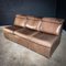 Mid-Century Modular Sofa in Dark Brown Leather, Set of 3 3