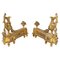 Louis XVI Gilt Bronze Andirons, Set of 2 1