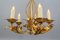 Italian Hollywood Regency Style Five-Light Chandelier in Gilt Metal, 1970s 6