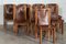 French Brutalist Elm & Leather Chairs by Roland Haeusler, 1980s, Set of 8 4