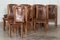 French Brutalist Elm & Leather Chairs by Roland Haeusler, 1980s, Set of 8 3