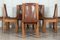 French Brutalist Elm & Leather Chairs by Roland Haeusler, 1980s, Set of 8 5