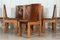 French Brutalist Elm & Leather Chairs by Roland Haeusler, 1980s, Set of 8 8