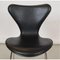 Sgabello da bar in pelle nera di Arne Jacobsen per Fritz Hansen, Immagine 3
