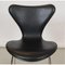 Taburete de bar de cuero negro de Arne Jacobsen para Fritz Hansen, Imagen 3