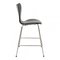 Barstool in Black Leather by Arne Jacobsen for Fritz Hansen 2