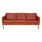 Three-Seater Model 2323 Sofa in Patinated Cognac Leather by Børge Mogensen for Fredericia, Image 1