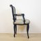 Louis XV Dark Blue Armchair with Faux Shearling Upholstery, Spain, 1960s 3