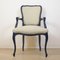Louis XV Dark Blue Armchair with Faux Shearling Upholstery, Spain, 1960s 1
