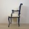Louis XV Dark Blue Armchair with Faux Shearling Upholstery, Spain, 1960s 6