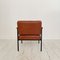 Mid-Century Lounge Chair in Brown Leather and Metal Base, 1960s, Image 11