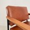 Mid-Century Lounge Chair in Brown Leather and Metal Base, 1960s 10