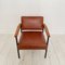 Mid-Century Lounge Chair in Brown Leather and Metal Base, 1960s 6