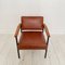 Mid-Century Lounge Chair in Brown Leather and Metal Base, 1960s, Image 6