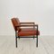 Mid-Century Lounge Chair in Brown Leather and Metal Base, 1960s 8