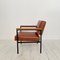 Mid-Century Lounge Chair in Brown Leather and Metal Base, 1960s, Image 13