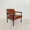 Mid-Century Lounge Chair in Brown Leather and Metal Base, 1960s 3