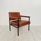 Mid-Century Lounge Chair in Brown Leather and Metal Base, 1960s, Image 3