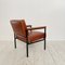 Mid-Century Lounge Chair in Brown Leather and Metal Base, 1960s, Image 9