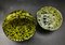 Murano Glass Apple Shaped Covered Bowl in Khaki Green with White Dots and Metal Gilded Holder from Cenedese 4