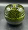 Murano Glass Apple Shaped Covered Bowl in Khaki Green with White Dots and Metal Gilded Holder from Cenedese 1