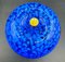 Murano Glass Apple Shaped Covered Bowl in Blue with White Dots and Metal Gilded Holder from Cenedese, Image 7