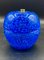 Cuenco con forma de manzana de cristal de Murano en azul con lunares blancos y soporte de metal dorado de Cenedese, Imagen 10