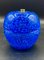 Murano Glass Apple Shaped Covered Bowl in Blue with White Dots and Metal Gilded Holder from Cenedese 10