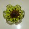 Flower Murano Glass Bowl in Green Yellow Brown, 1960s 1