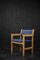Mid-Century Modern Danish Oak and Blue Fabric Chair by Hans J. Wegner for Getama, 1960s 1