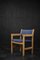 Mid-Century Modern Danish Oak and Blue Fabric Chair by Hans J. Wegner for Getama, 1960s, Image 1