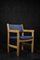 Mid-Century Modern Danish Oak and Blue Fabric Chair by Hans J. Wegner for Getama, 1960s, Image 3