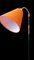 Stehlampe mit schwarzem Rahmen und orangem Schirm 8