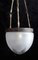 Antique Ceiling Lamp with Brass Mount and Sanded Glass Screen, 1890s 5