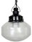 Industrial Bakelite Pendant Light with Frosted Glass, 1970s 1