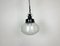 Industrial Bakelite Pendant Light with Frosted Glass, 1970s 2