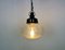 Industrial Bakelite Pendant Light with Frosted Glass, 1970s 9