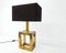 Brass Cubic Table Lamp, 1980s, Image 1