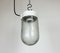 Vintage White Porcelain Pendant Light with Frosted Glass, 1970s 8