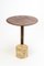 Medieval Wood and Roman Travertine Modern End Table 1